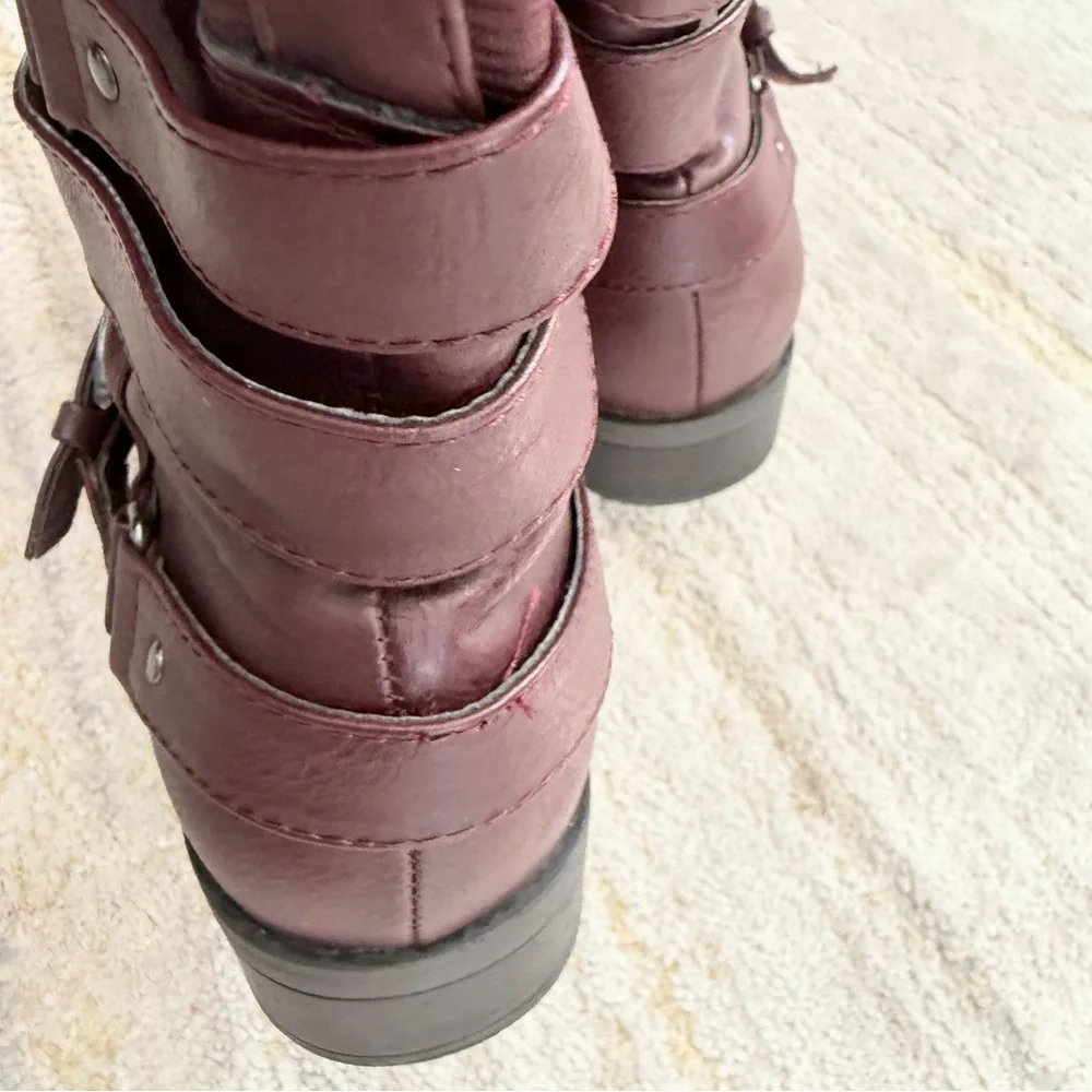 Torrid Wide Calf Tall Riding Boots Burgundy Size 7 W - Picture 5 of 11